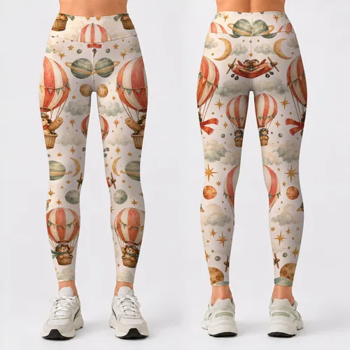 Hot Air Balloons and Airplanes for Whimsical Travel and Everyday Adventures Leggings