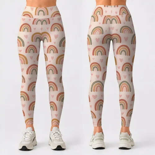 Boho Rainbow Arches for Yoga, Pilates, Travel and Everyday Casual Style Leggings