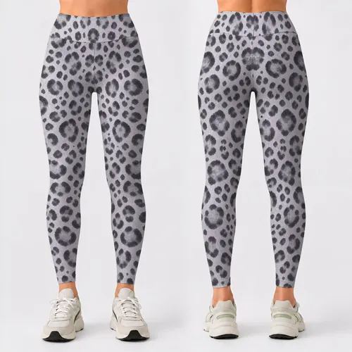 Soft Gray Leopard Spots for Yoga, Pilates and Everyday Activewear Style for Women Leggings