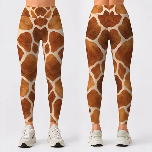 Warm Giraffe Spots for Yoga, Gym Training, and Everyday Activewear Leggings