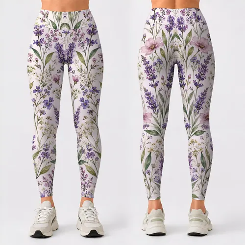 Lavender Wildflowers for Yoga, Pilates, Commutes and Weekend Strolls Leggings