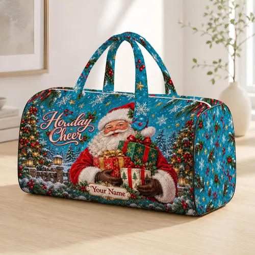 Santa Claus Christmas Gifts for Cozy Holiday Travel and Festive Seasonal Getaways Quilted Weekend Bag