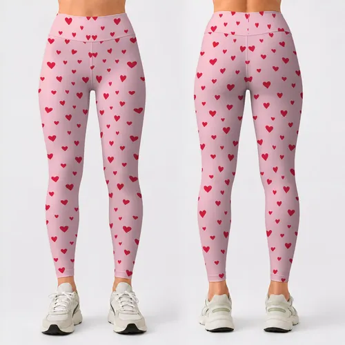 Soft Pink Hearts for Yoga, Pilates, Gym Days and Everyday Activewear for Women Lifestyle Leggings