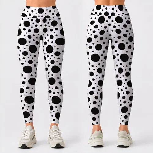 Black White Polka Dots for Yoga Pilates and Everyday Chic Women's Style Leggings