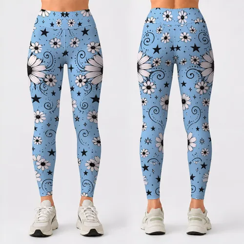 Daisy Star Scatter for Yoga, Running and Everyday Activewear for Women Leggings