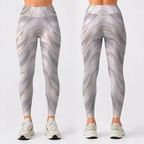 Silver Ripple Waves for Yoga, Pilates, Commuting and Everyday Activewear Leggings