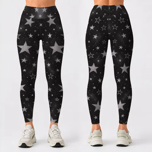 Charcoal Silver Starry Sky for Yoga, Pilates, Studio Sessions and Everyday Activewear Style Leggings