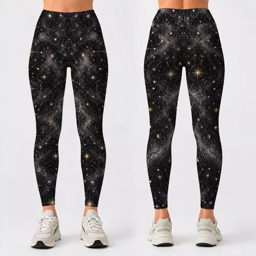 Charcoal Starburst Geometry for Yoga, Pilates, and Everyday Activewear for Women Leggings