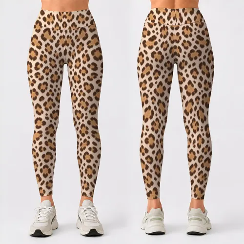 Ivory Caramel Leopard Spots for Yoga Pilates and Everyday Casual Wear Leggings