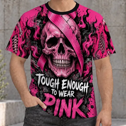 Pink Ribbon Skull For Breast Cancer Awareness Supporters And Bold Alternative Style All-over Print Unisex T-shirt