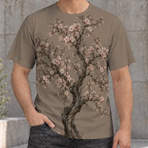 Almond Blossom Tree for Relaxed Everyday Wear and Springtime Outings All-over Print Unisex T-shirt