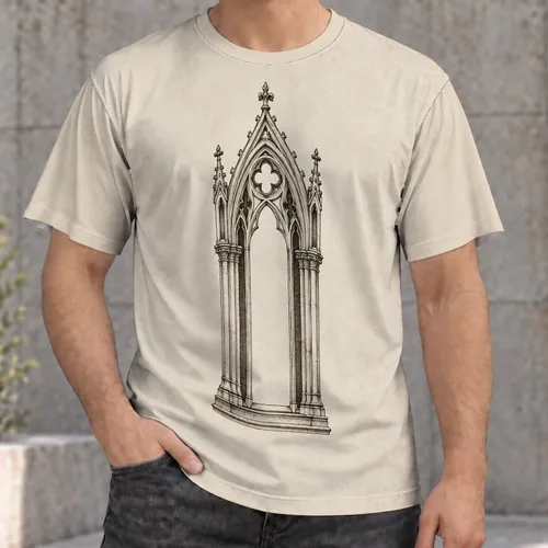 Gothic Cathedral Arch for Moody Everyday Style and Artful Casual Wear All-over Print Unisex T-shirt