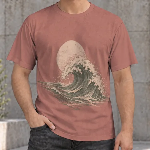 Ocean Wave And Sun Motif For Relaxed Coastal Days And Outdoor Adventures All-over Print Unisex T-shirt
