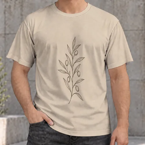 Minimal Botanical Olive Branch for Everyday Nature Lovers and Relaxed Casual Outings All-over Print Unisex T-shirt