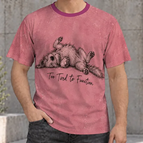 Sleepy Belly-Up Dog Humor for Relaxed Everyday Wear and Dog Lover Gifts All-over Print Unisex T-shirt