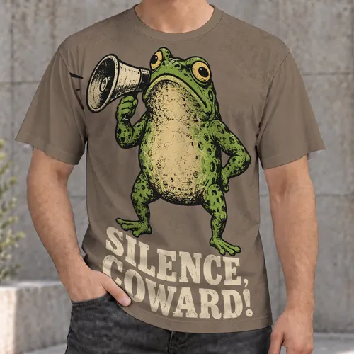 Vintage Green Frog With Megaphone For Bold Everyday Humor And Casual Streetwear Fans All-over Print Unisex T-shirt