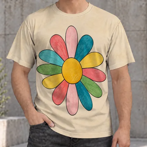 Colorful Daisy Flower for Casual Summer Outings and Everyday Wear for Teens and Adults All-over Print Unisex T-shirt