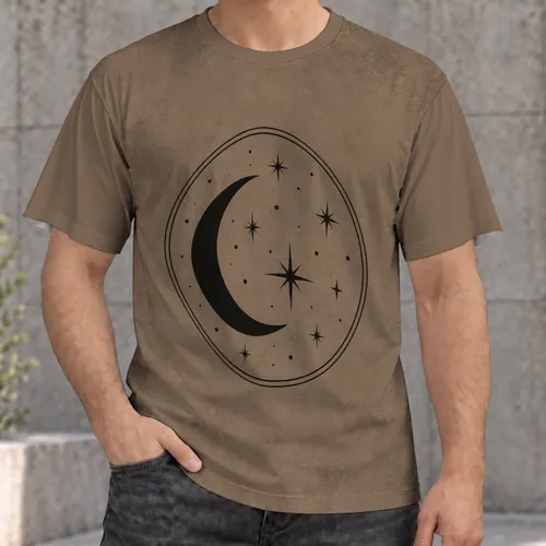 Celestial Crescent Moon And Stars For Everyday Night Sky Style And Casual Wear Adults All-over Print Unisex T-shirt