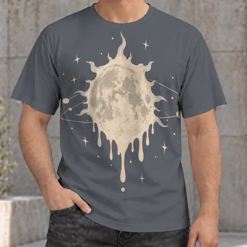 Melting Planet And Orbiting Stars For Casual Cosmic Streetwear And Space Art Fans Everyday All-over Print Unisex T-shirt