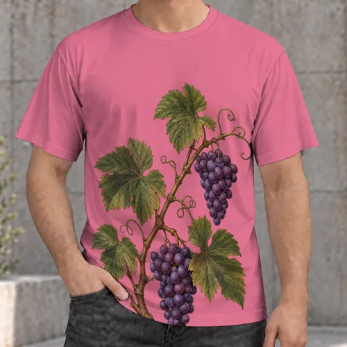 Grapevine Botanical Motif for Garden Strolls and Casual Weekends, Nature Lovers All-over Print Unisex T-shirt