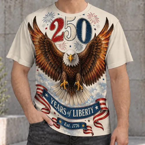 Bald Eagle Liberty Celebration for Independence Day and Patriotic Outdoor Wear Unisex All-over Print Unisex T-shirt