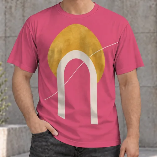 Abstract Arch and Ochre Sun for Everyday Streetwear and Creative Weekend Outings for Teens All-over Print Unisex T-shirt