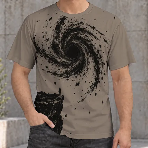 Cosmic Vortex Silhouette for Stargazing Nights and Everyday Casual Wear for Space Fans All-over Print Unisex T-shirt