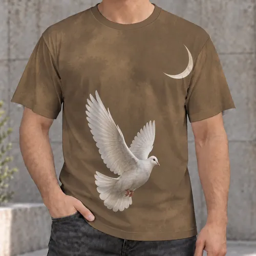 White Dove And Crescent Moon For Calm Everyday Style And Thoughtful Gifts All-over Print Unisex T-shirt