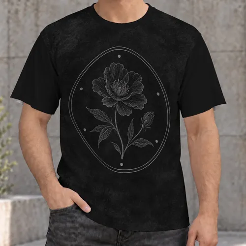 Minimalist Floral Circle Art for Everyday Casual Style and Thoughtful Gifting All-over Print Unisex T-shirt