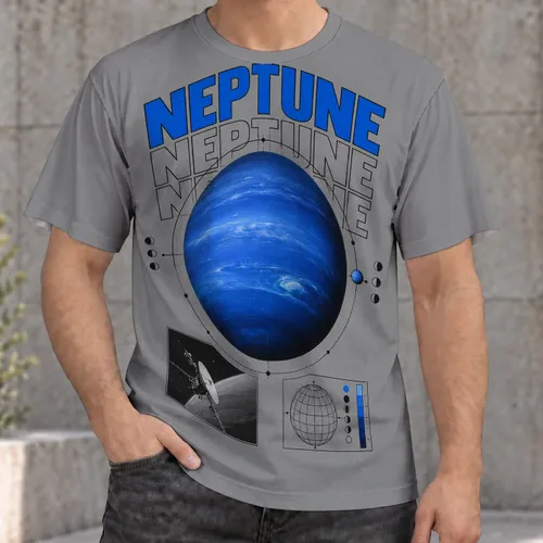 Neptune Planet Science Aesthetic for Stargazing and Casual Everyday Wear Unisex All-over Print Unisex T-shirt
