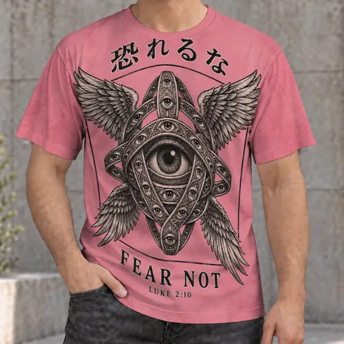 Winged All-Seeing Eye Sacred Geometry for Everyday Style and Spiritual Reflection All-over Print Unisex T-shirt