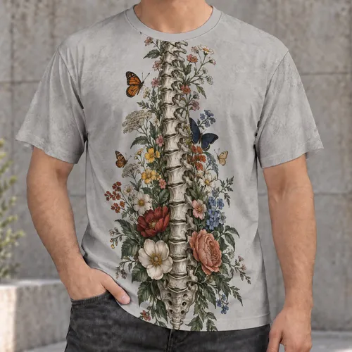 Botanical Spine And Butterfly Motif For Nature Lovers, Garden Walks And Everyday Wear All-over Print Unisex T-shirt