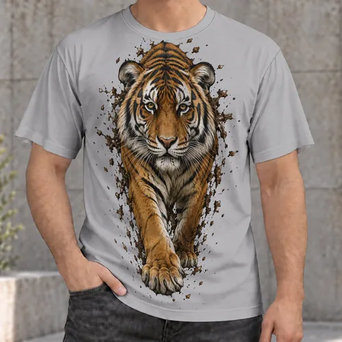 Striking Tiger Portrait for Outdoor Adventures and Everyday Streetwear Gifts for Adults All-over Print Unisex T-shirt