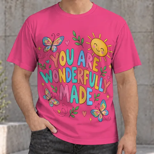 Butterflies, Smiling Sun And Uplifting Floral Message For Everyday Casual Wear All-over Print Unisex T-shirt