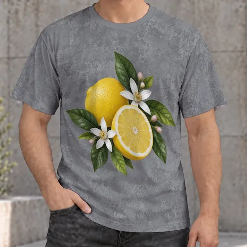 Lemon Blossoms and Citrus Leaves for Sunny Days and Relaxed Weekend Outings All-over Print Unisex T-shirt