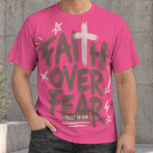 Faith Over Fear Message for Everyday Encouragement and Christian Gifts for Teens All-over Print Unisex T-shirt