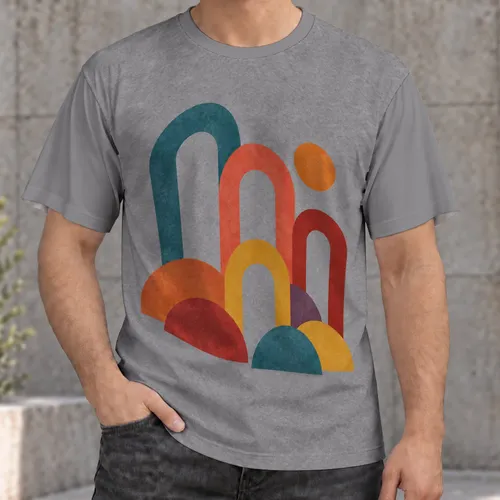 Retro Geometric Arches for Everyday Casual Style and Creative Streetwear Fans All-over Print Unisex T-shirt