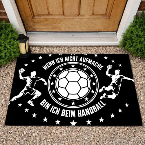 German Handball Ball And Player Motif For Sports Fans And Active Household Pride Doormat