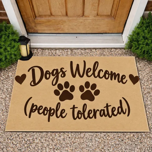 Dogs Welcome Paw Prints for Pet Loving Homes and Dog Owner Entryways Doormat