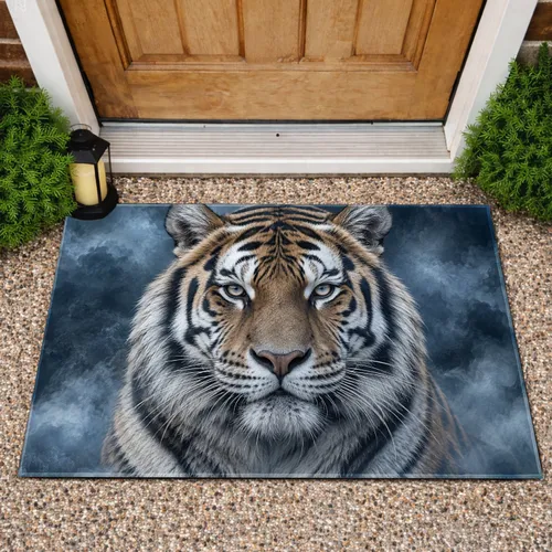 Majestic Tiger Portrait For Wildlife Lovers And Nature Inspired Entryway Style Doormat