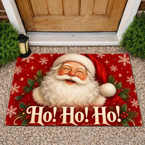 Santa Claus Christmas Cheer for Festive Holiday Entryways and Cozy Seasonal Homes Doormat