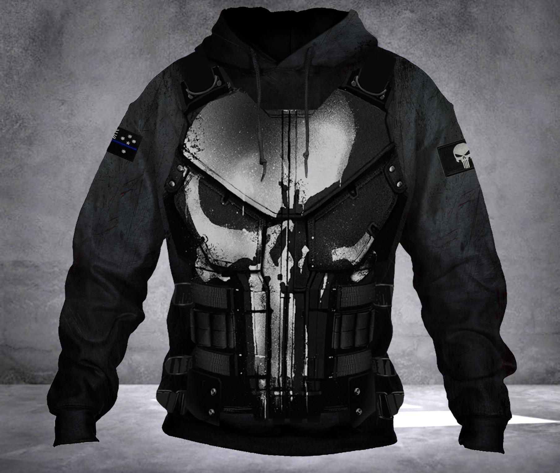 punisher police hoodie