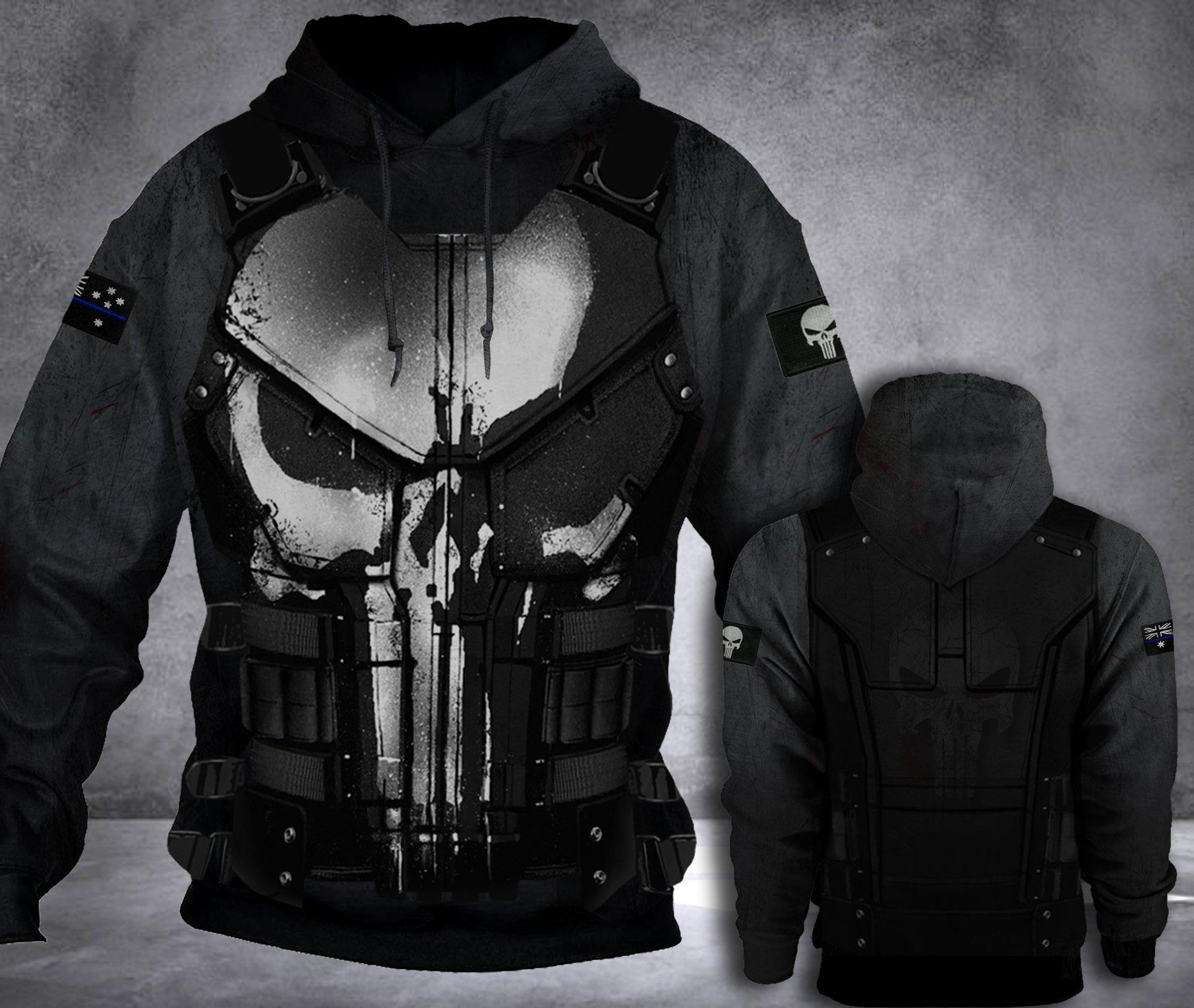 punisher police hoodie