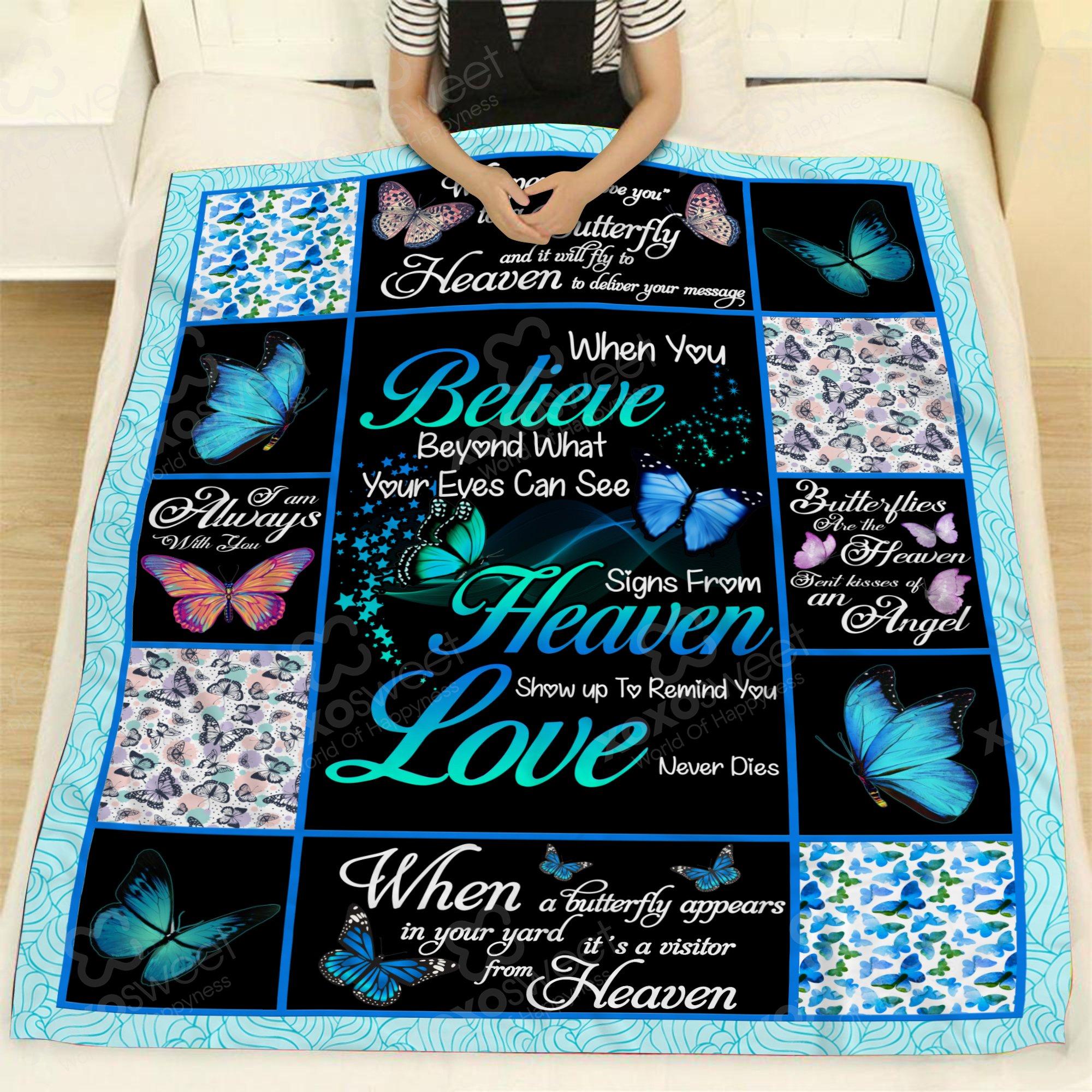 Quilt Blanket When A Butterfly Appears In Your Yard It/'s A Visitor Fleece
