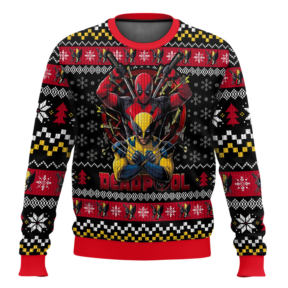 Deadpool & Wolverine Ugly Christmas Sweater - Marvel Fans Apparel