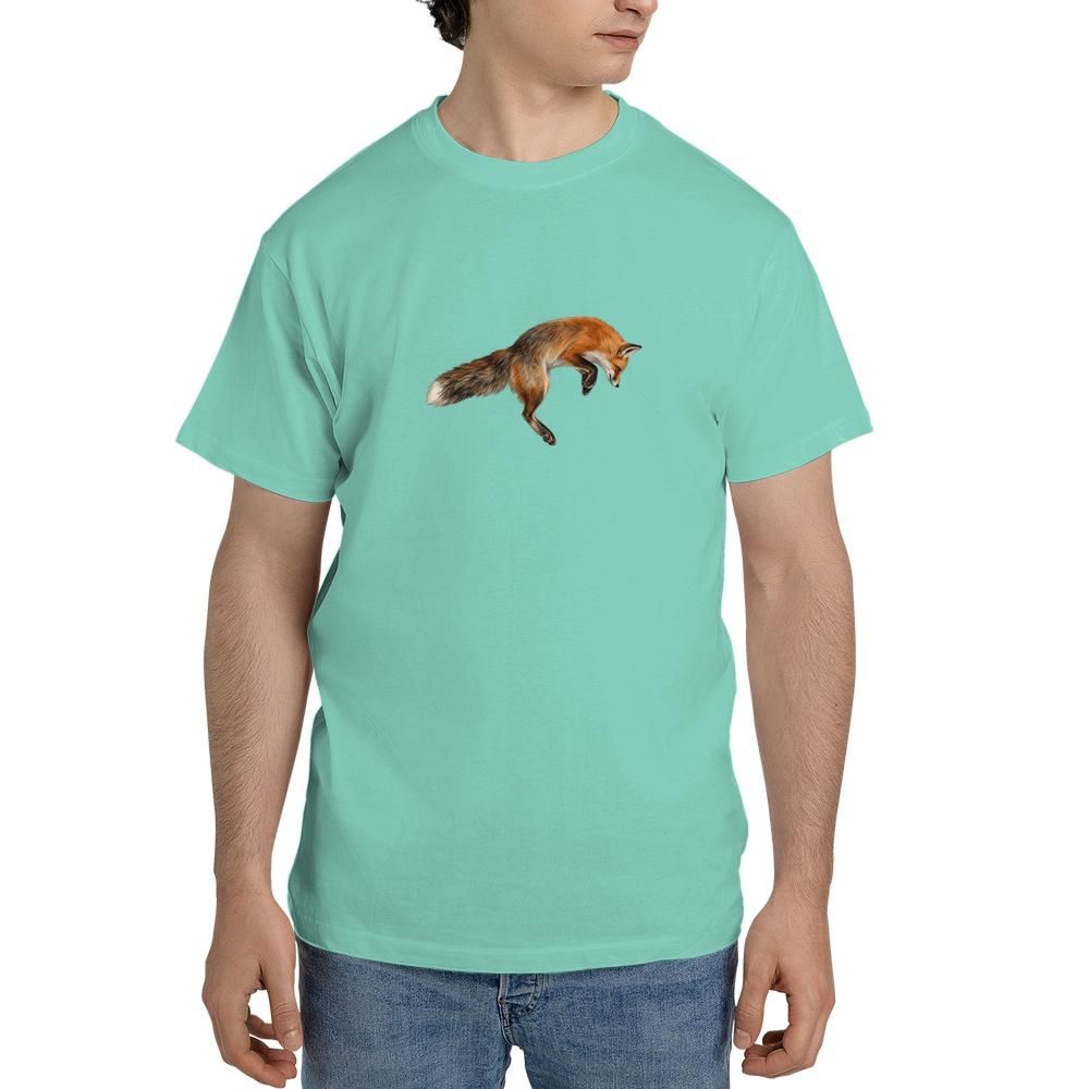 red fox t shirt jumping fox graphic tee woodland wildlife shirt