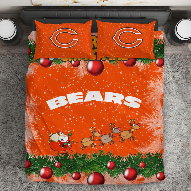 Stocktee Chicago Bears Christmas Pattern Limited Edition Bedding Set