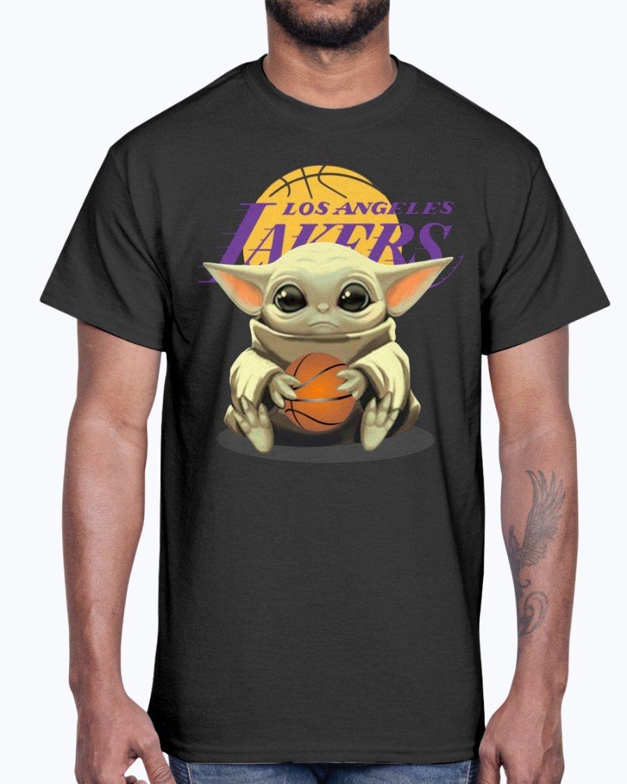 SWS Baby Yoda Los Angeles Lakers 2D T-shirt, Hoodie ,Long Sleeve Shirt ...