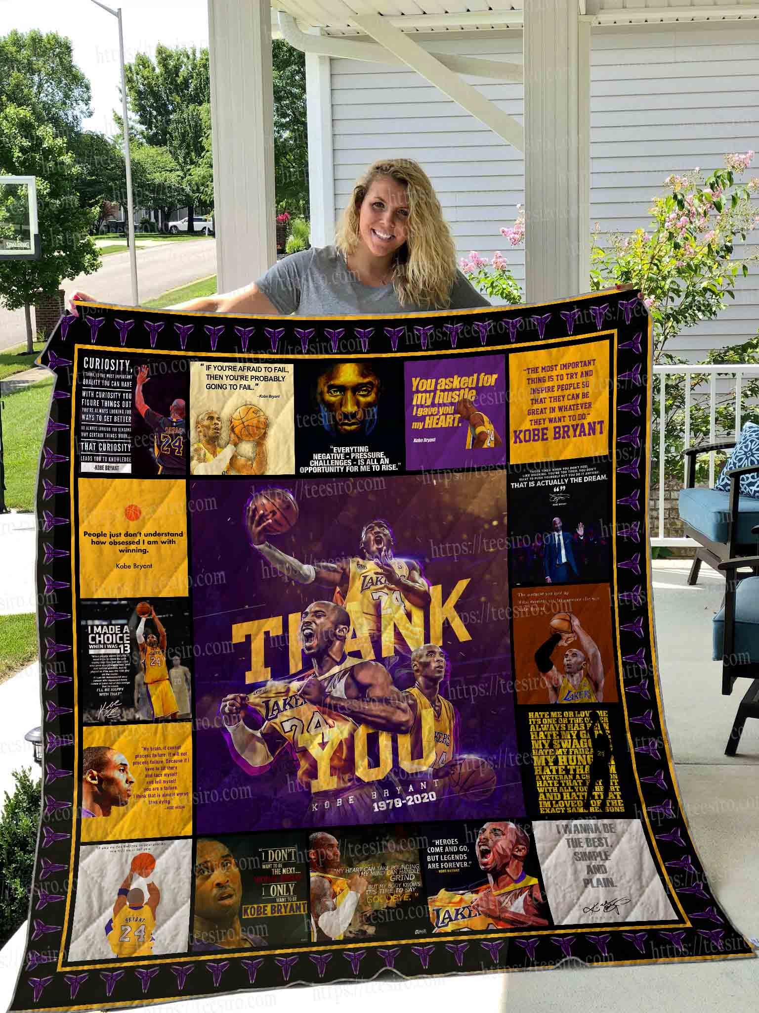 Kobe Bryant Thank You For The Memories Quilt Blanket Full Sizes TH1253