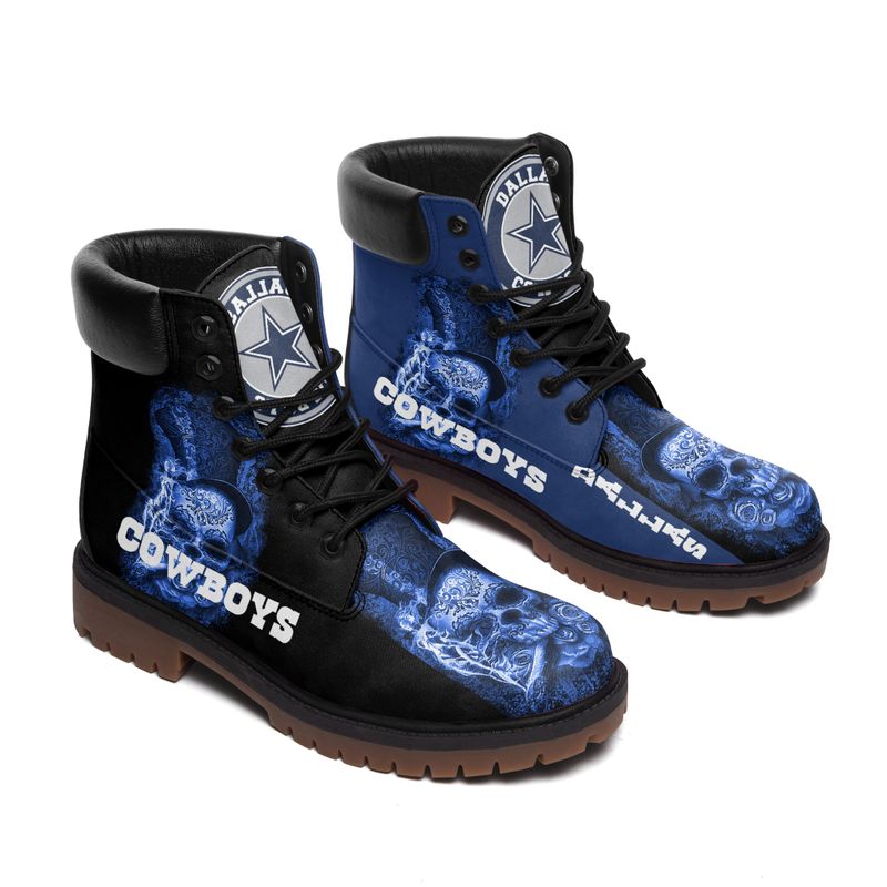 Dallas Cowboys Men’s And Women’s Timberland Boots Black Sole And Shoelaces High Quality Leather Shoes Adult Sizes PP211-SK